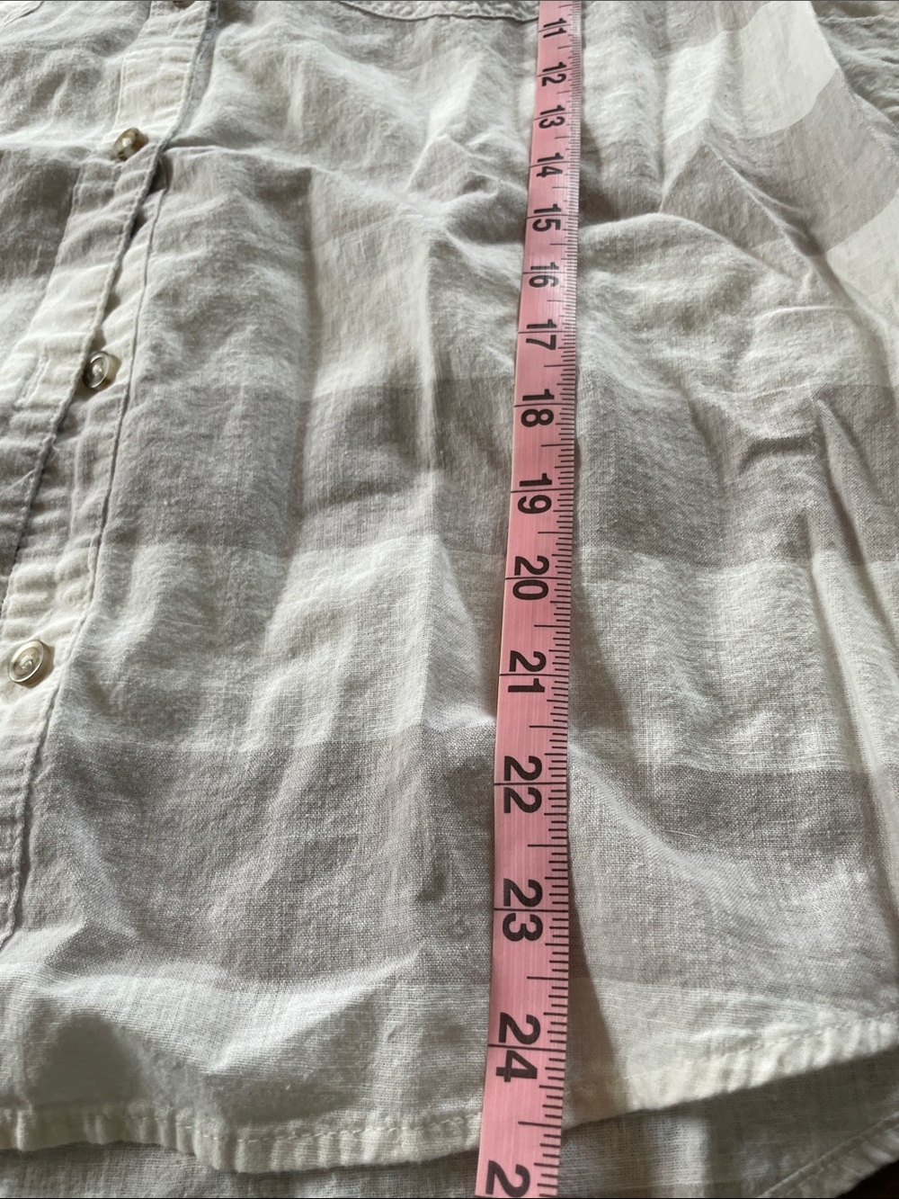 Gray and White Striped Button-Front Shirt Sz XL - Picture 7 of 7